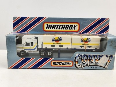 Matchbox Convoy CY18 Scania WALLS Ice Cream Double Container Truck Vtg 1983