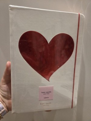Kate Spade New York Hearts Take Note XL Notizbuch 168 Seiten neu versiegelt