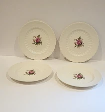 4 Spode Billingsley Rose Salad Plates 7 7/8" Old Pink Backstamp No Crazing Nice!