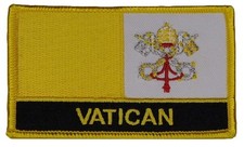 Pack of 12 Vatican Rectangular Country Embroidered Iron On Patch FPR-251