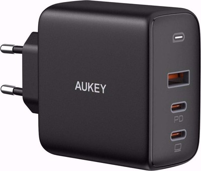 AUKEY PA-B6S Omnia II 90W GaN Schnellladegerät | 3-Port (2x USB-C, 1x USB-A) | K