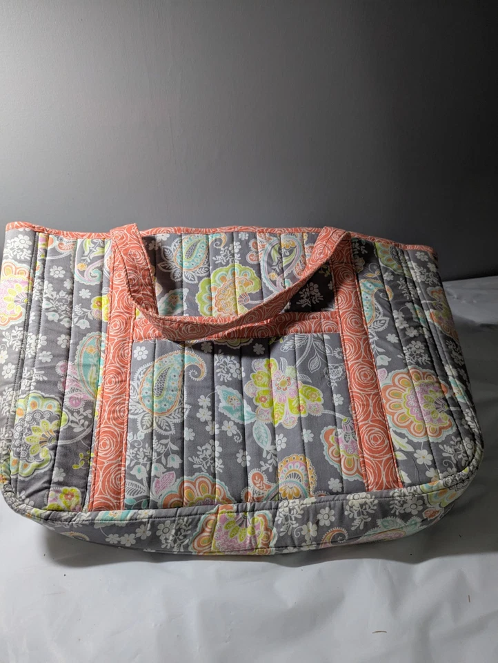 Bolso de Mano Hecho a Mano Floral Acolchado Cachemira Colores Suaves Bolsillos Boho Cottage  Foto 3 de 4