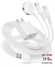 for Apple Watch Charger Fast Charging,3 in 1 Multi iWatch-3in1-6FT White