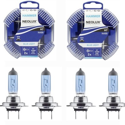 4 Stück Neolux Hammer H7  12V  55W Xenon Blue Look Effekt Halogenbirnen PX26d