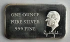 1972 Lyndon B Johnson Madison Mint 1 oz .999 Silver US President Art Bar Smudges