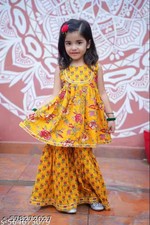 Traditional GIRL KURTI sharara set, kids top and sharara set, Diwali kurti set