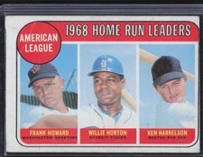 1969 Topps #5 AL 1968 HR Leaders (Frank Howard / Willie Horton / Ken Harrelson)