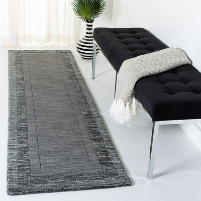 Safavieh Impressions Collection Runner Rug - 23 X 6 Charcoal Blue Handmade Wool