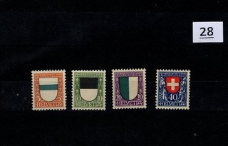/ SUIZA 1922 MNH EMBLEMAS NACIONALES