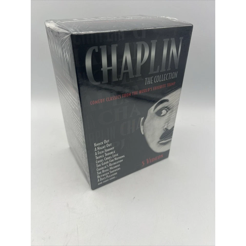 Chaplin The Collection VHS Set Of 5 Classic Comedy Movies B&W 4Hrs Sealed - Image 2 of 4
