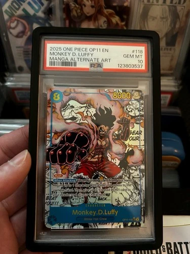 2025 ONE PIECE #OP11-118 MONKEY.D.LUFFY MANGA (ENGLISH) ALTERNATE ART PSA 10