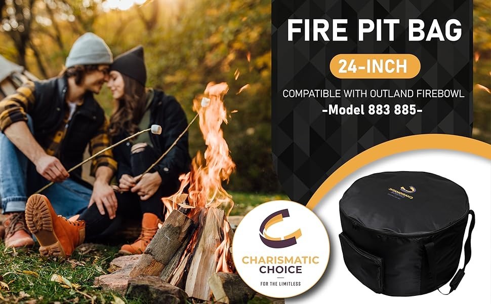 Charismatic Choice 24-Inch Outdoor Fire Pit Bag With Storage and Gloves