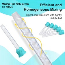Dental Mixing Tips 1:1 Ratio 7002 Crown  Bridge Impression, 50-Pack Green