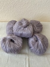 5 Skeins Yarn Mohair Purple 130g 491