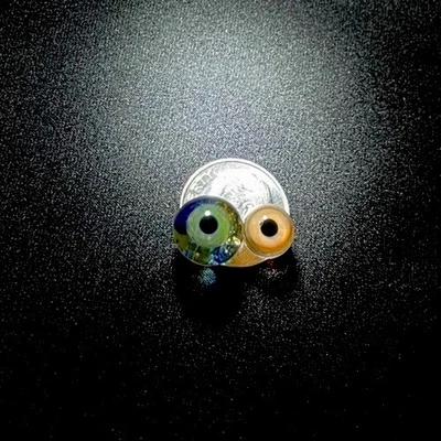 .31” “Colorful Pearls” Bright Eye Set Pee Wee Glass Art Eyeball Marble USA - Image 1 of 4