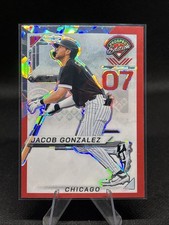 2025 Panini Prospect Edition #19 Jacob Gonzalez Holo Prospect Ticket - Red Ice