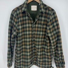 Weatherproof Vintage Mens Lined Flannel Plaid Shacket Size M Brown Black