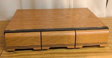 Vintage Cassette Tape Storage Case 42 Holder Faux Wood Finish 3 Drawer Read