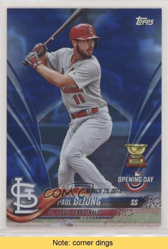 2018 Topps Opening Day Blue Rainbow Foil Paul DeJong #188 READ 0w8 | eBay