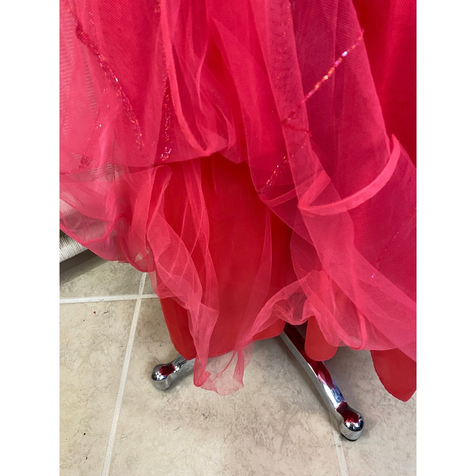 Caché Raspberry Pink Strapless Dress Rhinestone … - image 8