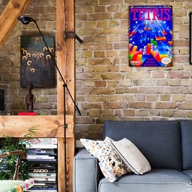 TETRIS NES Metal Wall Sign Vintage Retro Gaming Print Arcade Man Cave Gamer Gift