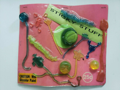Vintage Sticky Stuff Old Gumball Vending Machine Display Card #201
