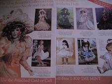 Franklin Heirloom Maryse Nicole Doll MAGAZINE Ad 8 Models/Marguerite/Rose