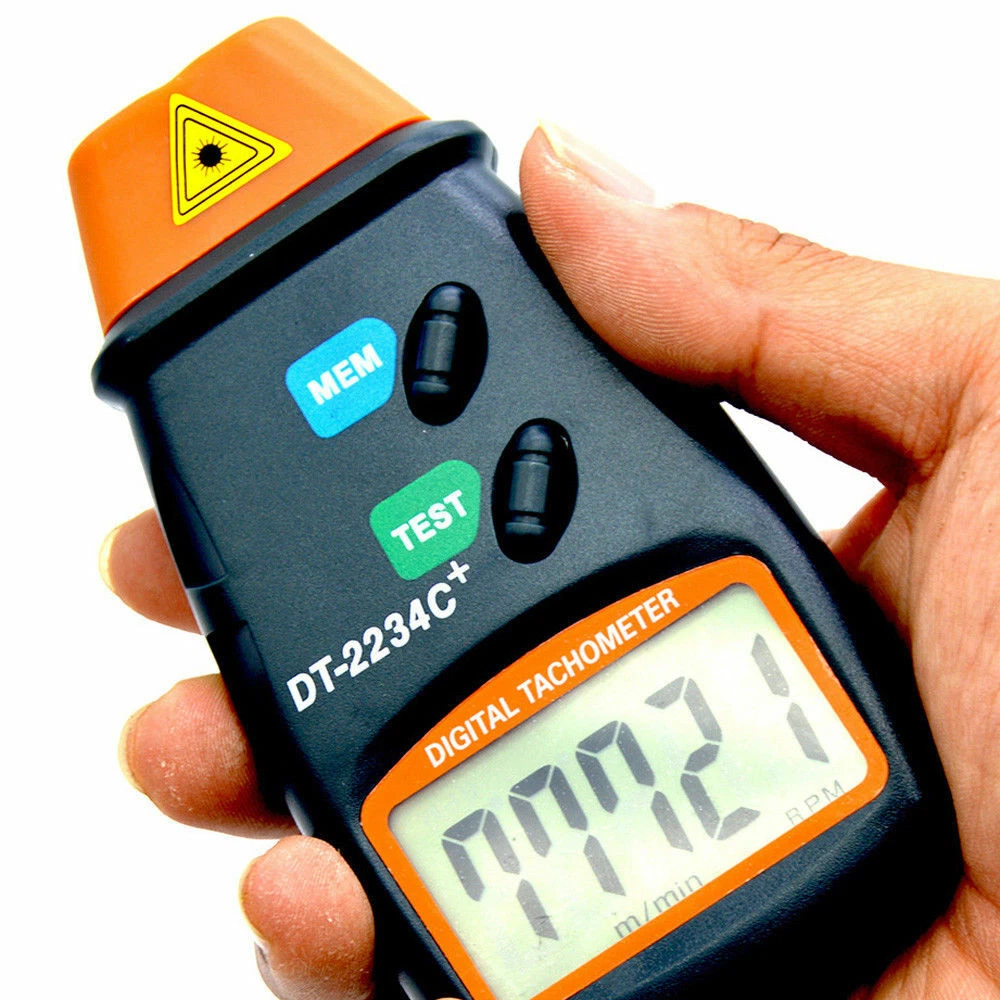 Velocímetro láser digital LCD velocímetro foto cuentarrevoluciones sin contacto DT2234C R