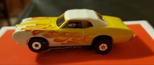 Auto World '69 PONTIAC GTO CONVERTIBLE Yellow and White Flames T-Jet HO Slot Car