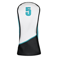 Majek Golf Protective Teal White and Black 5 Fairway Metal Wood Head Cover