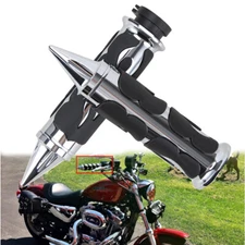 Motorcycle 1" Spike Handlebar Hand Grips For Harley Chopper Bobber Cafe Racer