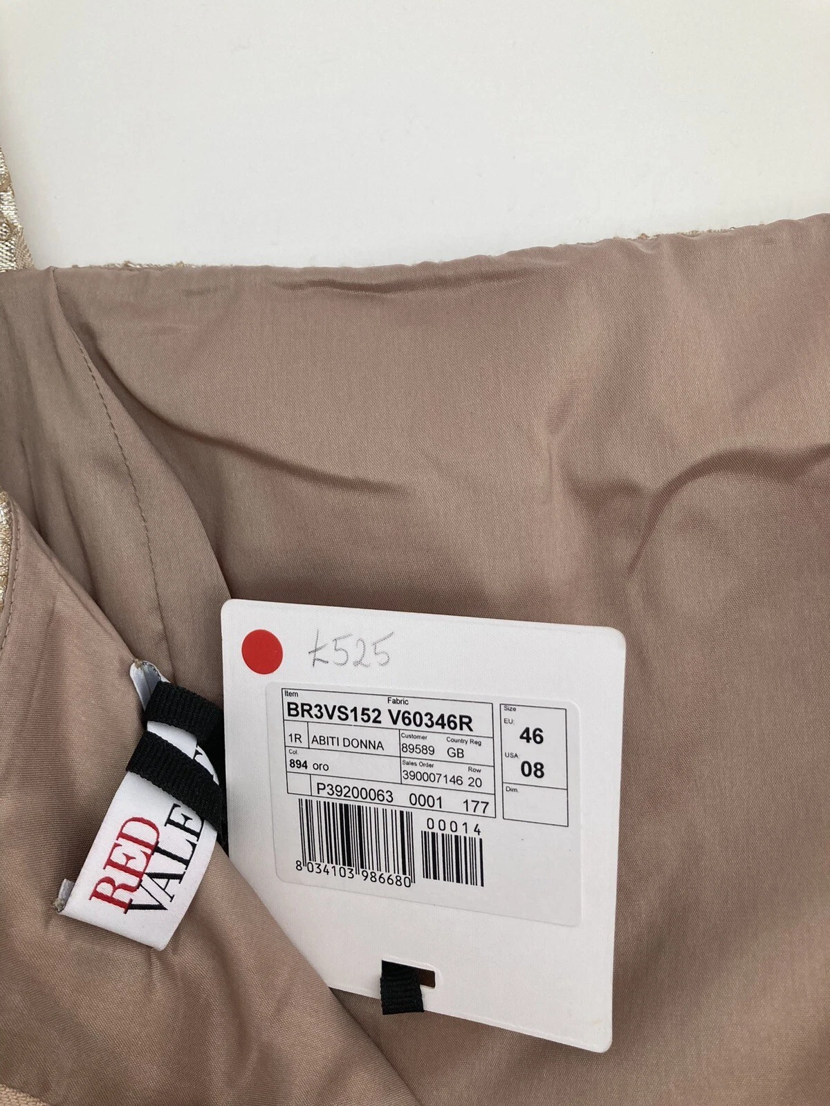 Abito rosso Valentino oro taglia 14