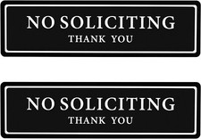 2 Pack No Soliciting Sign for House   Keep Solicitors Away, with Strong Adhes...