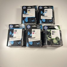 Genuine HP 88XL Black/HP Yellow, Cyan  Magenta x2 Ink Cartridges Lot Of 5 Exp