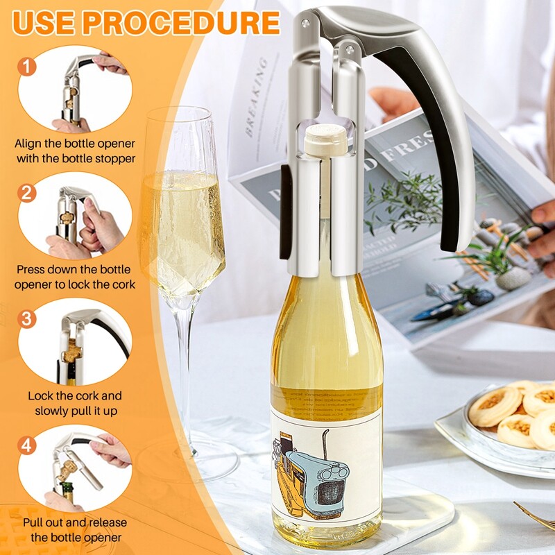 Champagne Bottle Opener Sparkling Wine Cork Puller for Sparkling Wine