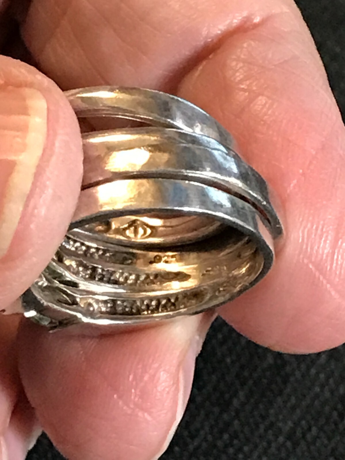 Set 4 Sterling Silver Stackable Gemstone Birthsto… - image 11