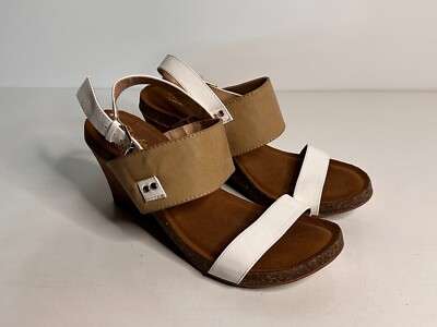 Skechers Memory Foam White Beige Wedge Sandals Women Size