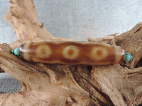 Antique 5 Eye Tibetan Agate Dzi Bead Amulets for Pendant Bracele Old Gzi Bead G