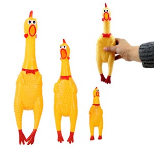Yellow Screaming Rubber Chicken Pet Dog Toys Puppy Squeak Squeaker Chew Gift Hot