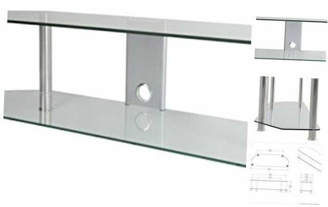 clear glass tv stand 65 inch