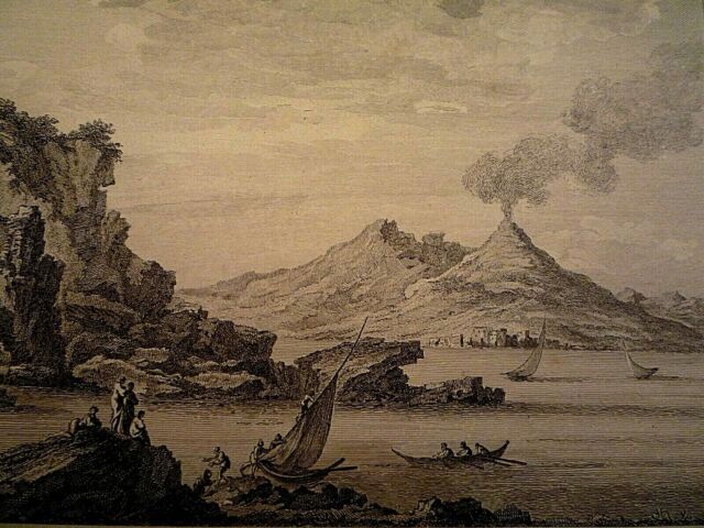 ABBE' de SAINT-NON (1727-1791) VOYAGE PITTORESQUE .."Vue du Vesuve " Tav.32 ABBE' de SAINT-NON (1727-1791) VOYAGE PITTORESQUE .."Vue du Vesuve " Tav.32