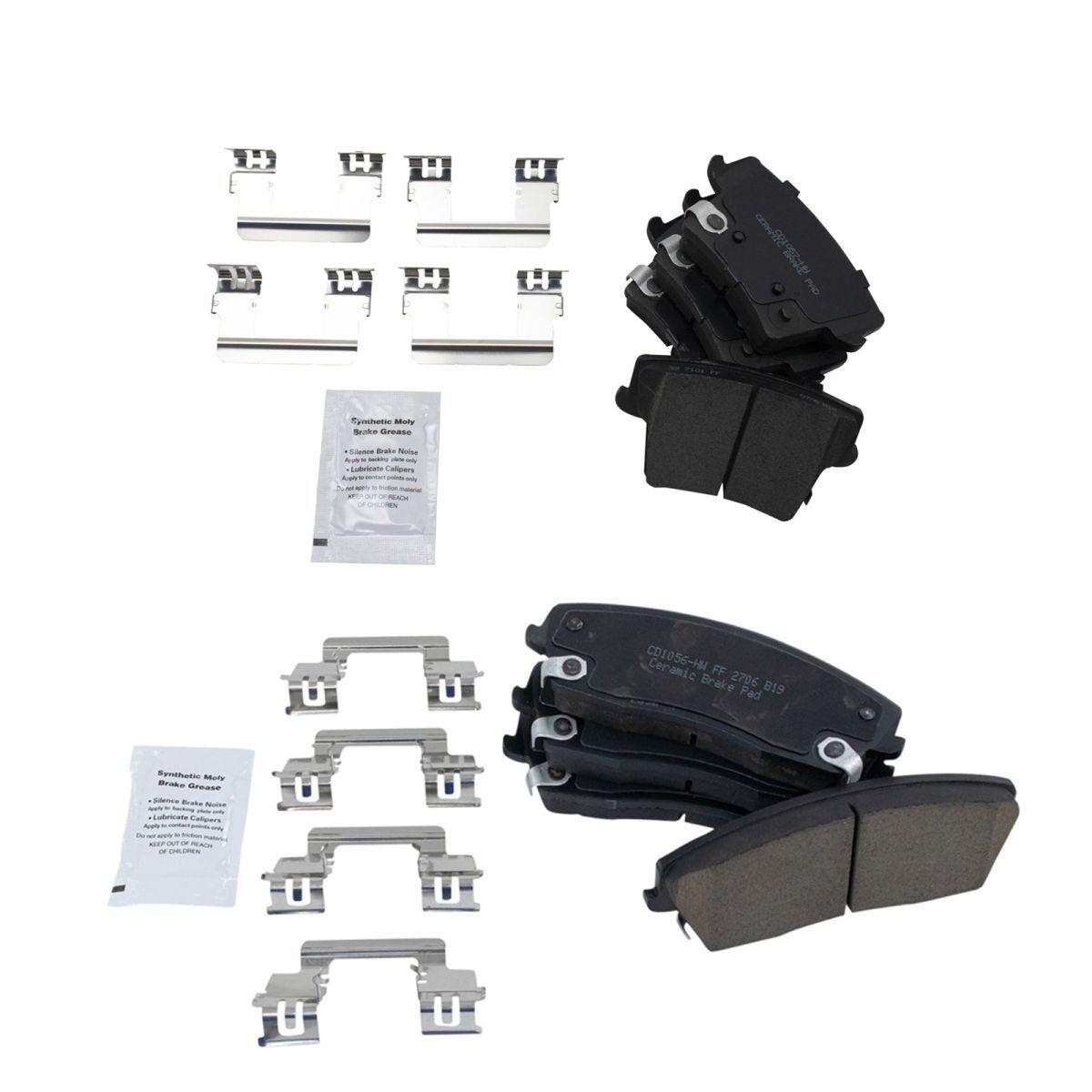 TRQ Front & Rear Premium Posi Ceramic Brake Pads Set for Dodge Chrysler