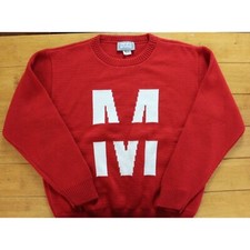 Vis A Vis Sweater Womens XL Knitted Red Made in USA, Heavy Duty NWOT