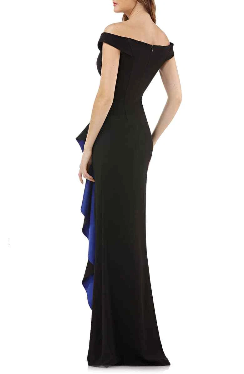 Carmen marc valvo infusion clearance ruffle off the shoulder gown