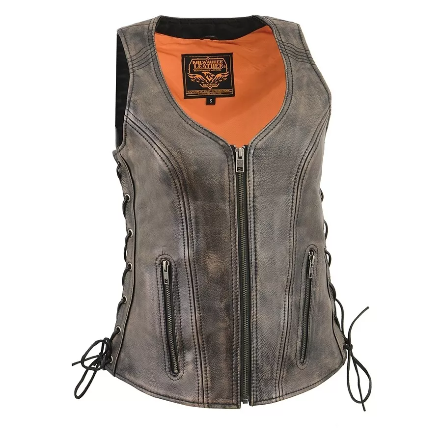 Leather cheap vest ebay