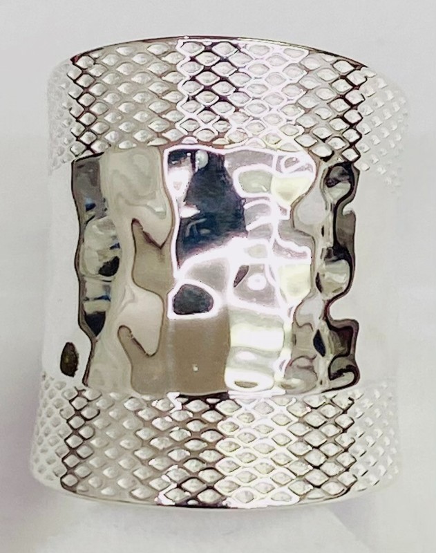 HSN Sevilla Sterling Silver Hammered & Textured Ring Size 6