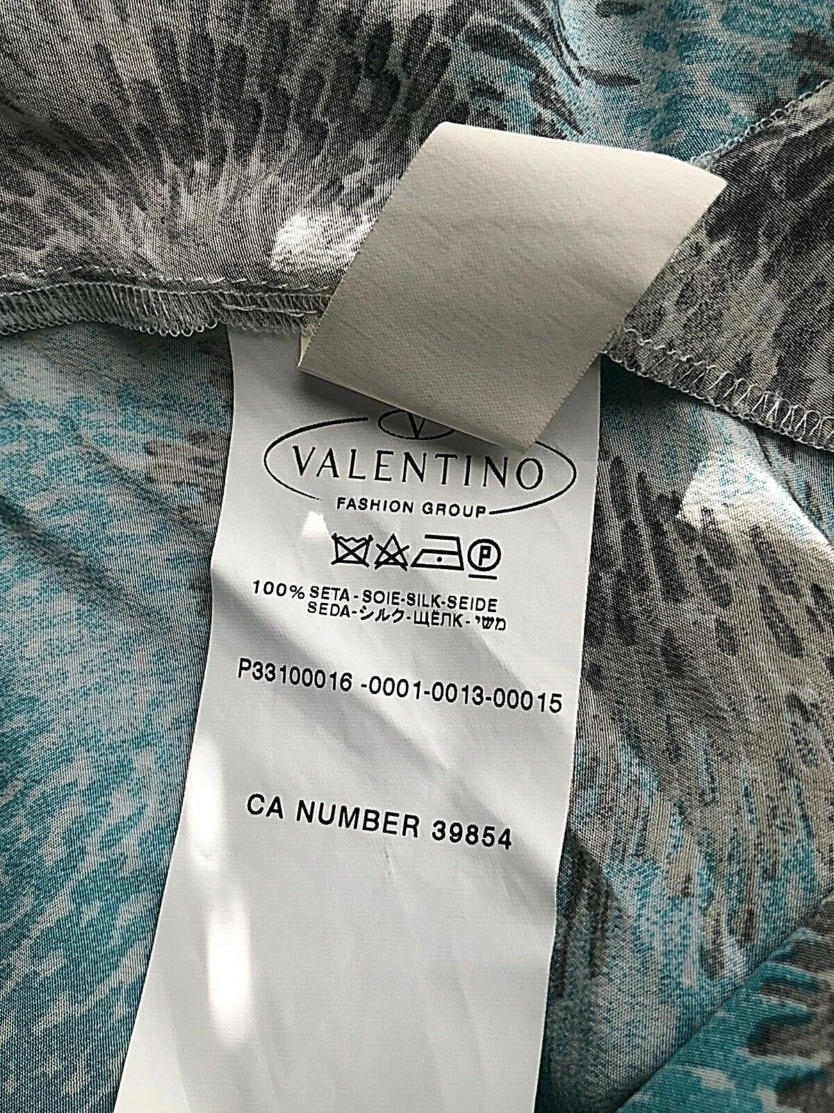 V VALENTINO BOTTONI IN SETA COLLETTO ARRICCIATO CON TASCHE ABITO TAGLIA 38 2