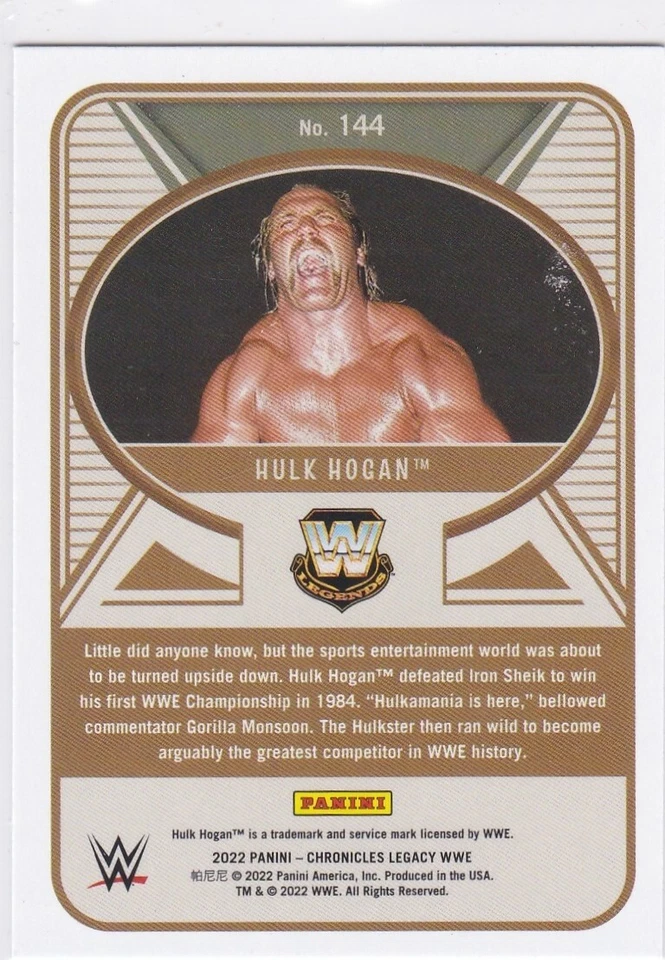 HULK HOGAN Panini Chronicles Legacy WWW WRESTLING CHAMPION Hollywood HULKMANIA! - Image 2 of 2