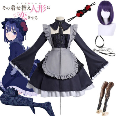 My Dress-Up Darling Kitagawa Marin Cosplay Maid Costume Girl Lolita Full  Sets | eBay