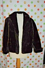 Vintage Rich Dark Brown FAUX FUR Women's M - Medium - Short LUXURIOUS COAT CHIC